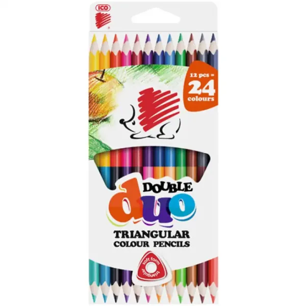 ICO: Jeż dwustronna trójkątna kredka ołówkowa 12/24 kolorów zdjęcie 1