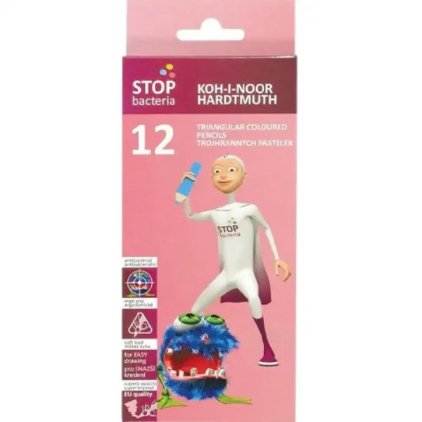 ICO: Koh-I-Noor Stop Bacteria 12-kolorowe kredki zdjęcie 1