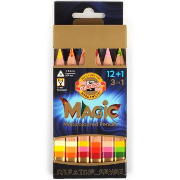 ICO: Zestaw kredek kolorowych KOH-I-NOOR Magic 12+1 sztuk zdjęcie 1