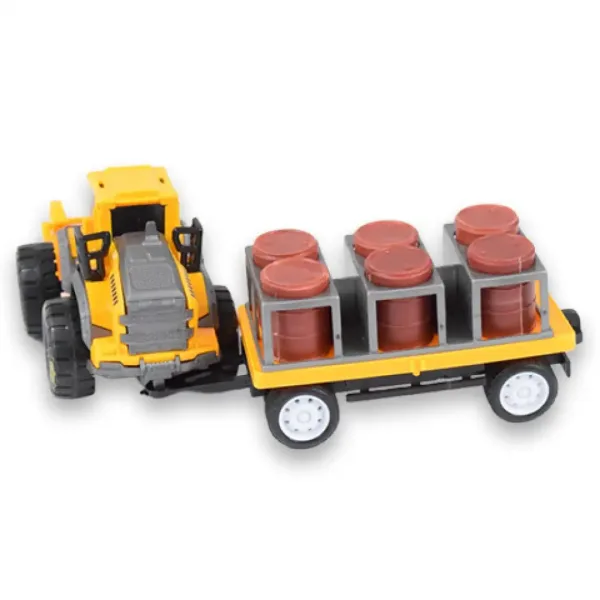 Inżynieryjna ciężarówka: Traktor z beczkami oleju i przyczepą 24 cm zdjęcie 2