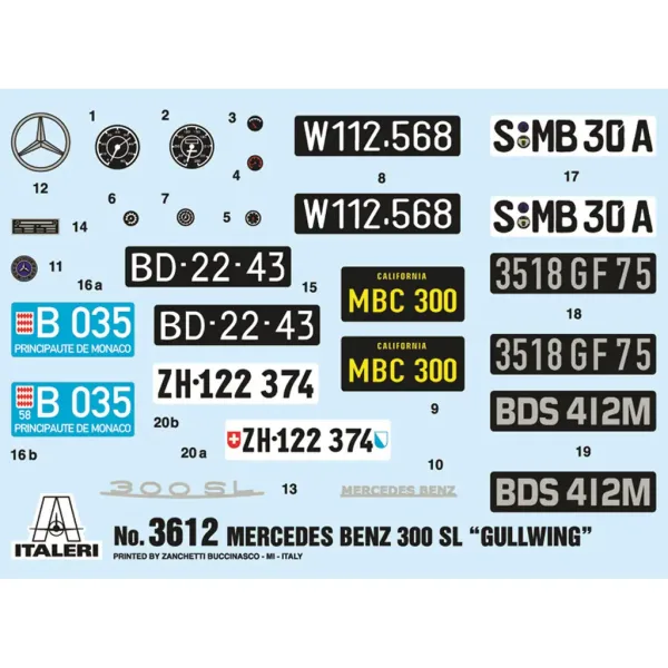 Italeri 1/16 model samochodu Mercedes-Benz 300SL Gullwing zdjęcie 2