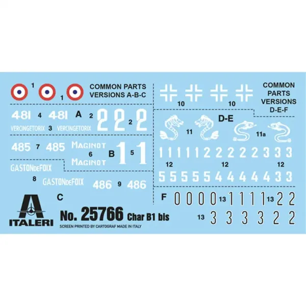 Italeri 1/56 model czołgu Char B1 Bis zdjęcie 2