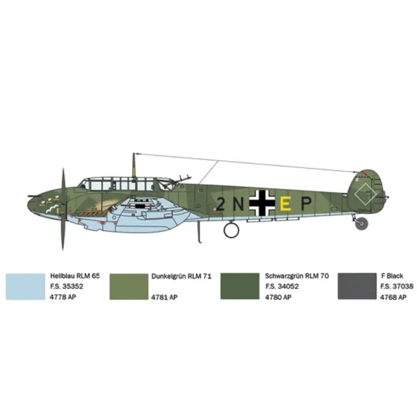 Italeri 1/72 Bf 110 C Zerstörer myśliwiec modelarski zdjęcie 4