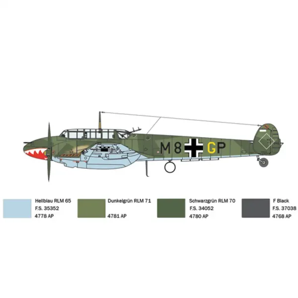 Italeri 1/72 Bf 110 C Zerstörer myśliwiec modelarski zdjęcie 6