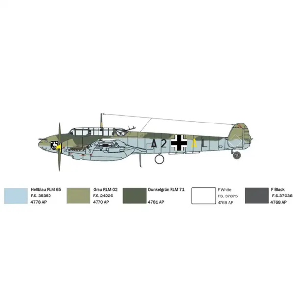 Italeri 1/72 Bf 110 C Zerstörer myśliwiec modelarski zdjęcie 7