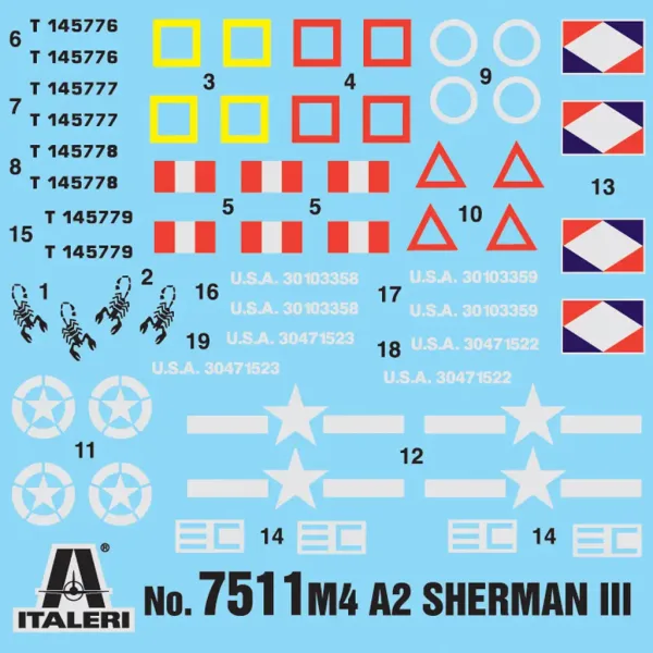 Italeri 1/72 M4A2 Sherman III czołg zestaw modelarski 2-sztukowy zdjęcie 2