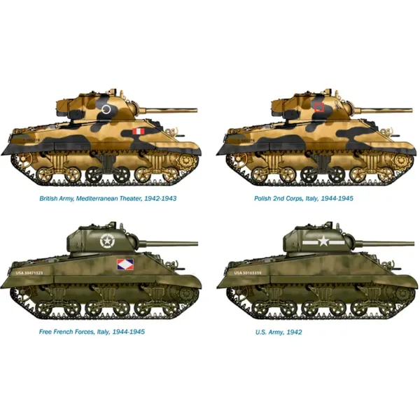 Italeri 1/72 M4A2 Sherman III czołg zestaw modelarski 2-sztukowy zdjęcie 3