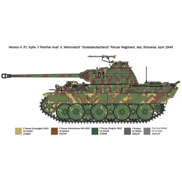 Italeri 1/72 Pz. Kpfw. V Panther Ausf. A model czołgu Pantera zdjęcie 3