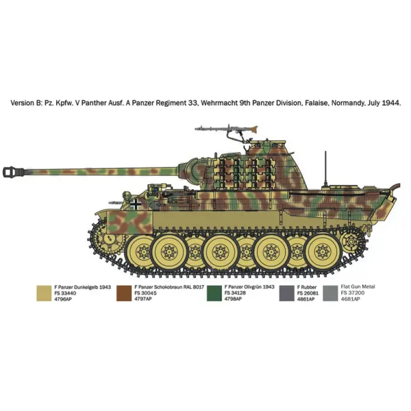 Italeri 1/72 Pz. Kpfw. V Panther Ausf. A model czołgu Pantera zdjęcie 4