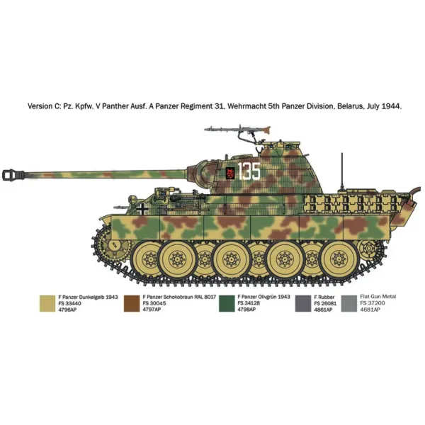 Italeri 1/72 Pz. Kpfw. V Panther Ausf. A model czołgu Pantera zdjęcie 5