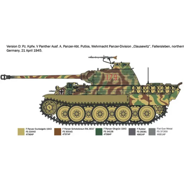 Italeri 1/72 Pz. Kpfw. V Panther Ausf. A model czołgu Pantera zdjęcie 6