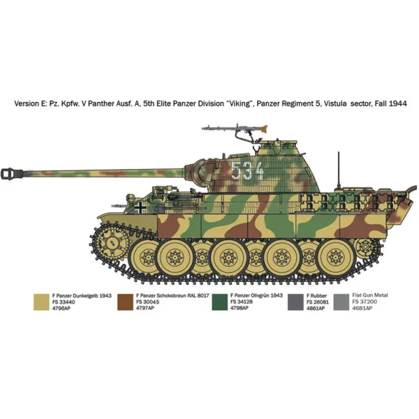 Italeri 1/72 Pz. Kpfw. V Panther Ausf. A model czołgu Pantera zdjęcie 7