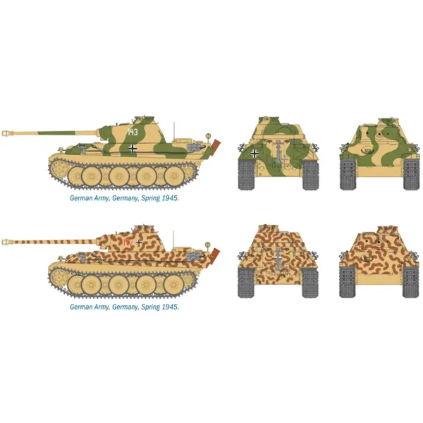 Italeri 1/72 Pz. Kpfw. V Panther Ausf. G Pantera czołg zestaw modeli 2 szt. zdjęcie 4