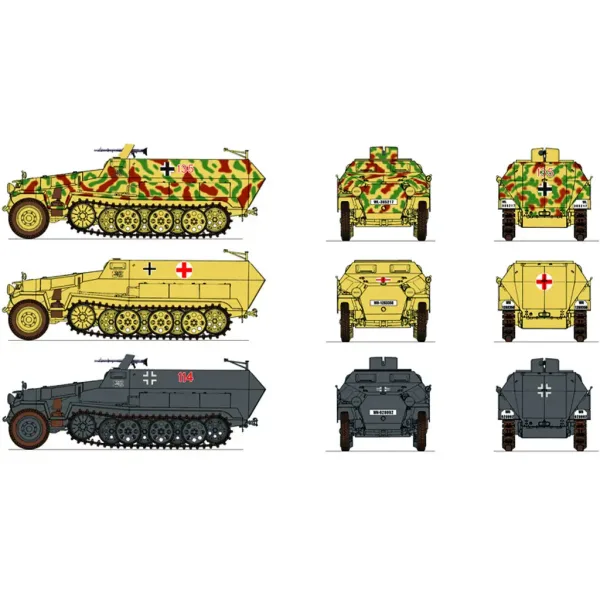 Italeri 1/72 Sd. Kfz. 251/1 Ausf. C półgąsienicowe opancerzone pojazdy zestaw modeli 2 szt. zdjęcie 3