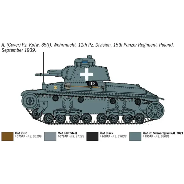 Italeri 1/72 model czołgu Pz. Kpfw. 35(t) zdjęcie 3