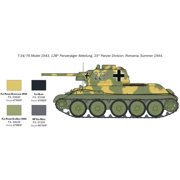 Italeri 1/72 model czołgu T-34/76 z 1943 roku zdjęcie 6