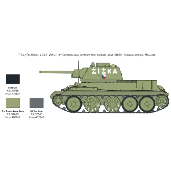 Italeri 1/72 model czołgu T-34/76 z 1943 roku zdjęcie 7