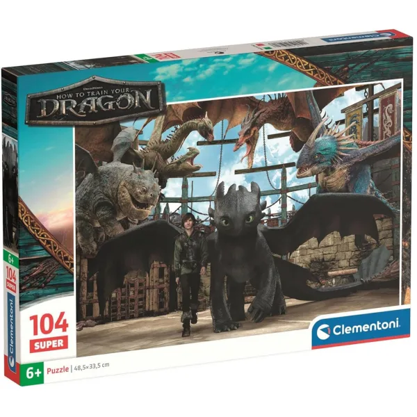 Jak wytresować smoka: Sojusz smoków, puzzle Supercolor 104 elementów – Clementoni zdjęcie 1