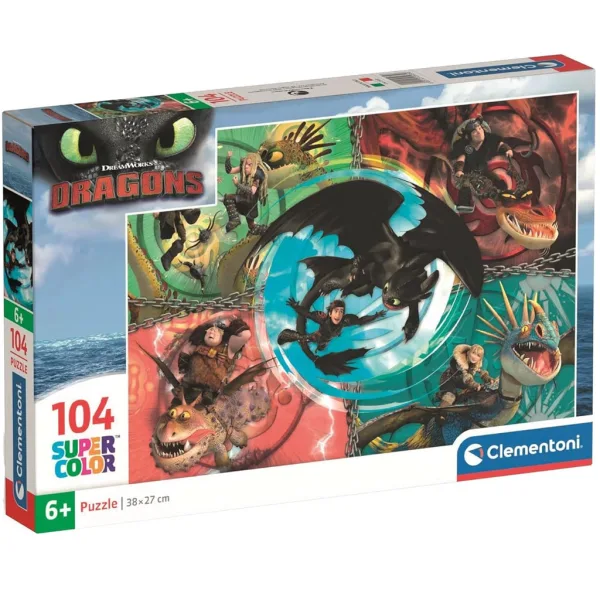 Jak wytresować smoka Supercolor puzzle 104 elementów - Clementoni zdjęcie 1