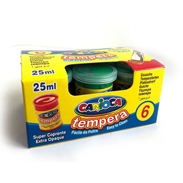 Jasnozielona tempera w słoiku 6x35g - Carioca zdjęcie 2