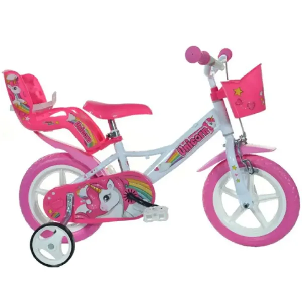 Jednorożec różowo-biały rower dziecięcy w rozmiarze 12 - rower Dino Bikes zdjęcie 1