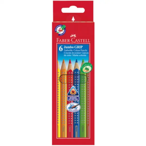 Jumbo kredki kolorowe zestaw 6 sztuk - Faber-Castell