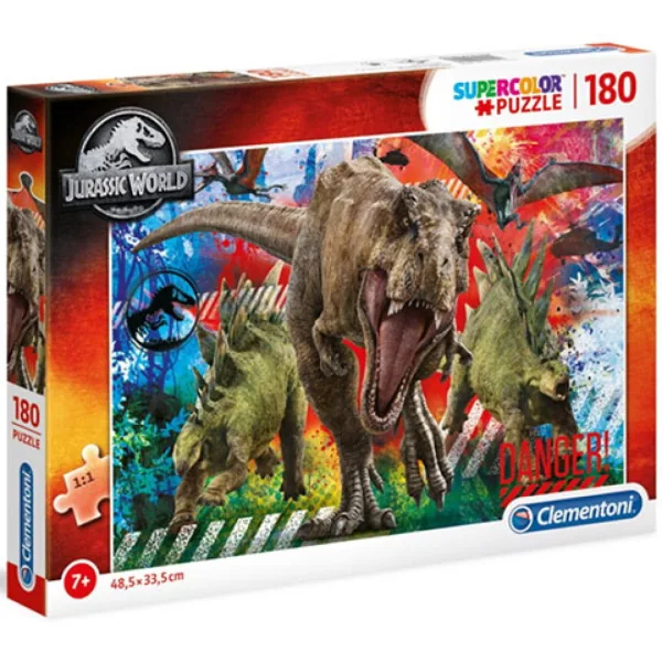 Jurassic World Supercolor puzzle 180 elementów - Clementoni zdjęcie 1