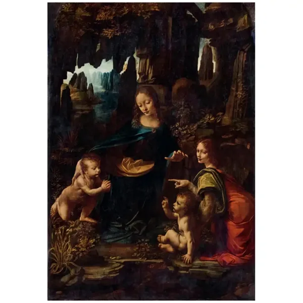 Kolekcja Muzealna: Leonardo da Vinci - Madonna wśród skał 1000-elementowe puzzle z plakatem - Clementoni zdjęcie 2