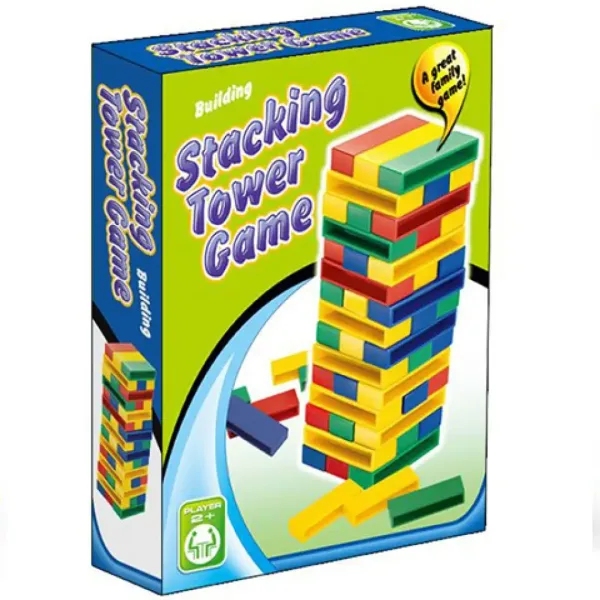 Kolorowa gra towarzyska Jenga do budowania wieży zdjęcie 1