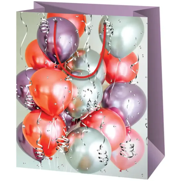 Kolorowe balony średniej wielkości torba na prezent 18x10x23 cm zdjęcie 1