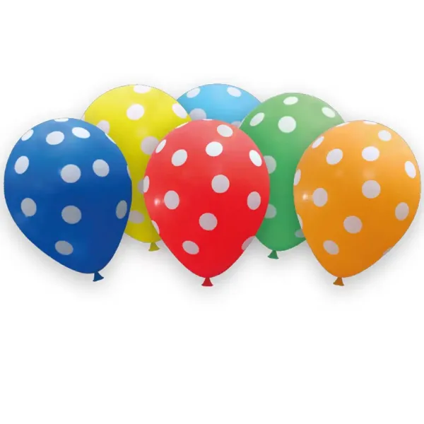 Kolorowe balony w kropki – zestaw 6 sztuk zdjęcie 1