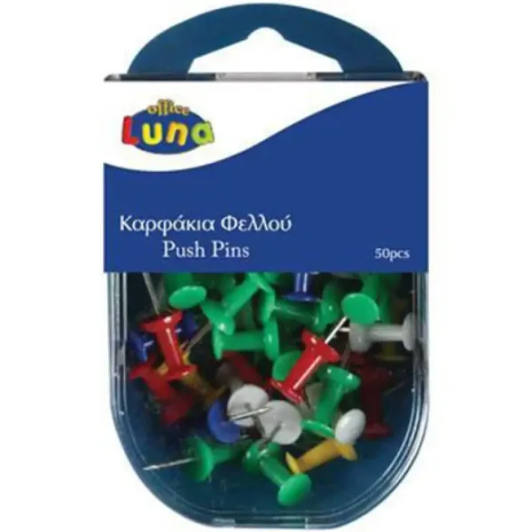 Kolorowe pinezki, opakowanie 50 sztuk. zdjęcie 1