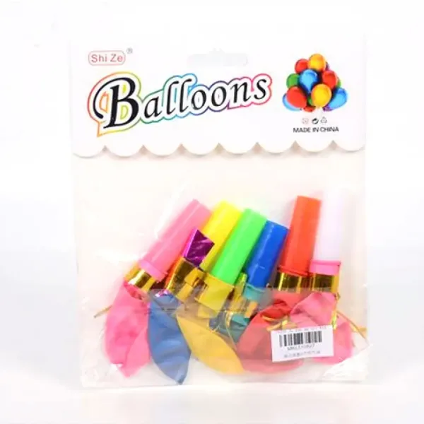 Kolorowy zestaw 6 dmuchanych balonów z pompką zdjęcie 1