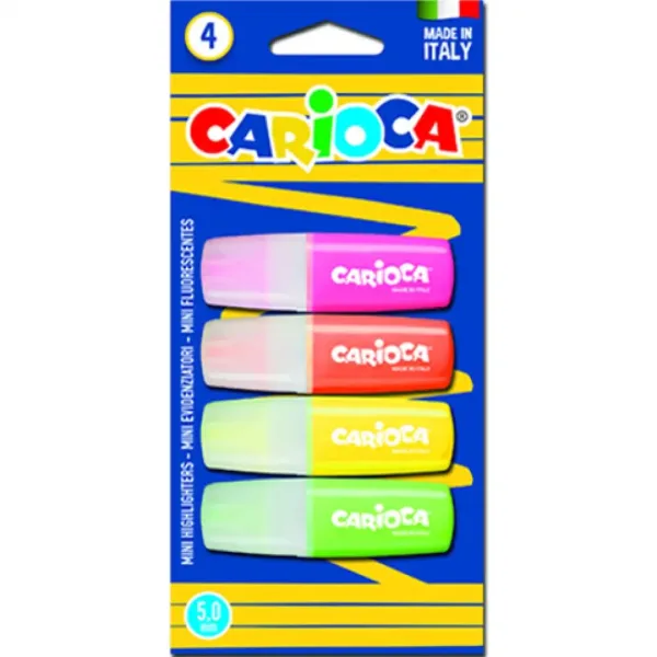 Kolorowy zestaw mini zakreślaczy 4 sztuki - Carioca zdjęcie 1