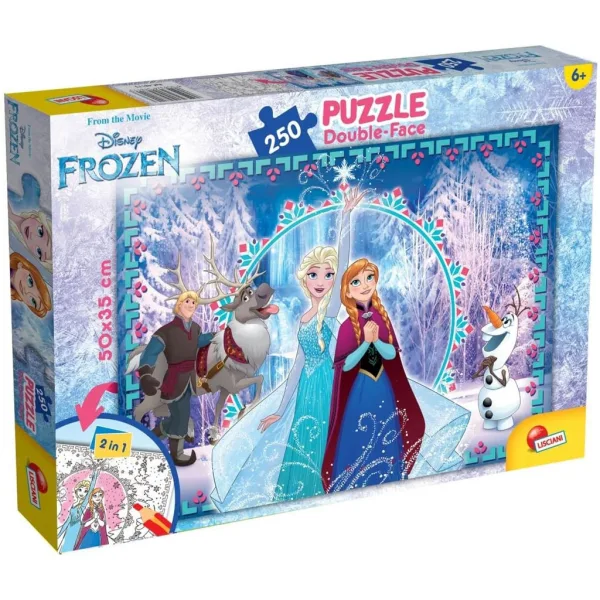Kraina Lodu 2 w 1 puzzle 250 elementów i kolorowanka 50x35 cm - Lisciani zdjęcie 1