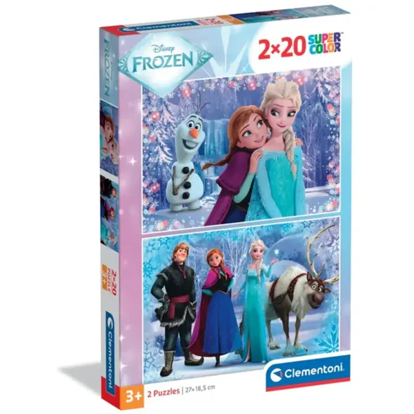 Kraina Lodu Magiczna Przygoda 2x20 elementów supercolor puzzle - Clementoni