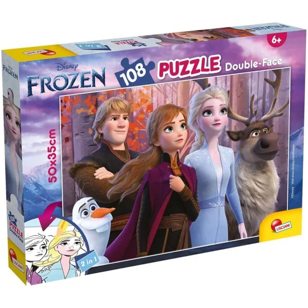 Kraina lodu 2 2 w 1 puzzle 108 elementów i kolorowanka 50x35 cm - Lisciani zdjęcie 1