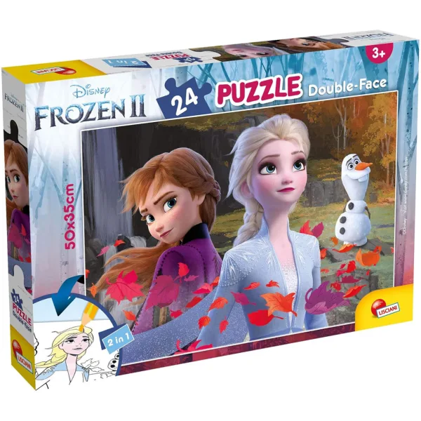 Kraina lodu 2 2 w 1 puzzle 24 elementów i kolorowanka 50x35 cm - Lisciani zdjęcie 1