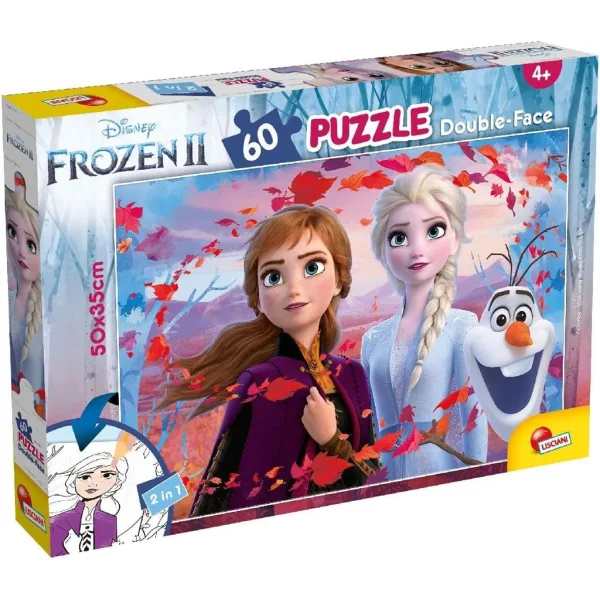 Kraina lodu 2 2 w 1 puzzle 60 elementów i kolorowanka 50x35 cm - Lisciani zdjęcie 1