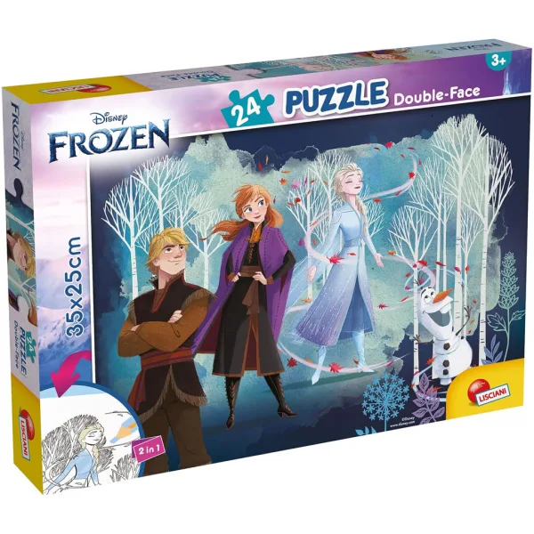 Kraina lodu 2 w 1 puzzle 24 elementów i kolorowanka 35x25 cm - Lisciani zdjęcie 1