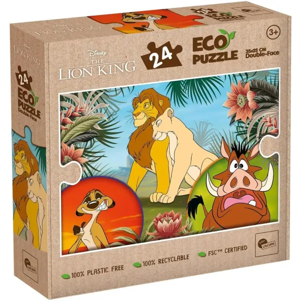 Król Lew 2 w 1 – ekologiczna mini układanka 24-elementowa i kolorowanka 35x25 cm – Lisciani zdjęcie 1