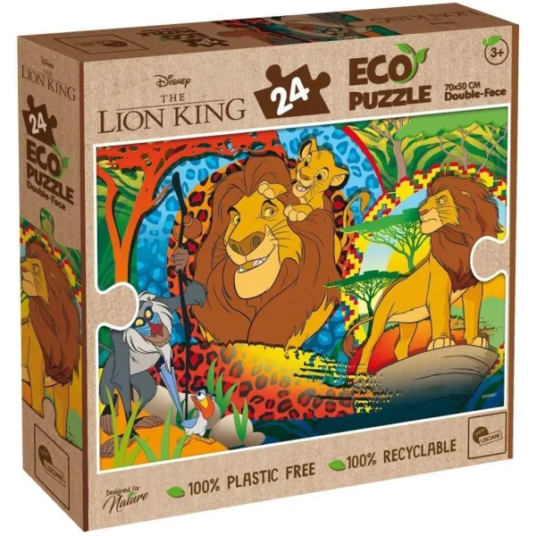 Król Lew 2 w 1 24-elementowe ekologiczne maxi puzzle i kolorowanka 70x50 cm – Lisciani zdjęcie 1