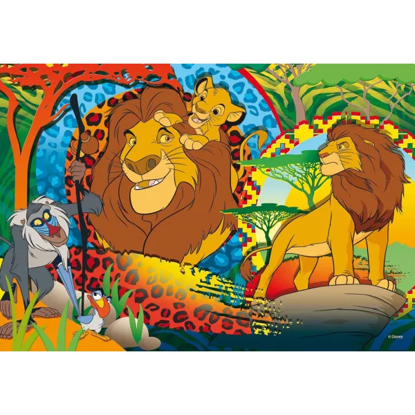 Król Lew 2 w 1 24-elementowe ekologiczne maxi puzzle i kolorowanka 70x50 cm – Lisciani zdjęcie 2