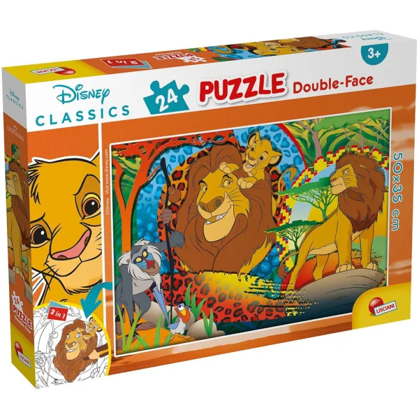 Król Lew 2 w 1 puzzle 24-elementowe i kolorowanka 50x35 cm – Lisciani zdjęcie 1