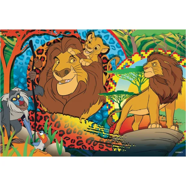 Król Lew 2 w 1 puzzle 24-elementowe i kolorowanka 50x35 cm – Lisciani zdjęcie 2