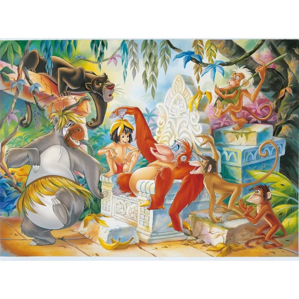 Księga dżungli 2 w 1, puzzle i kolorowanka, 108 elementów, 50x35 cm - Lisciani zdjęcie 2