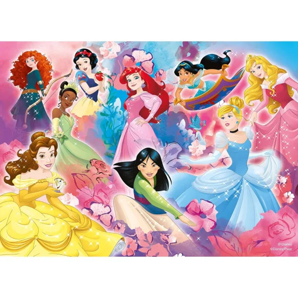 Księżniczki Disneya 2 w 1 maxi puzzle 2x24 elementy i kolorowanka - Lisciani zdjęcie 2