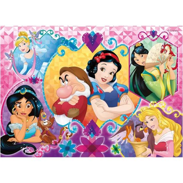 Księżniczki Disneya 2 w 1 maxi puzzle 2x24 elementy i kolorowanka - Lisciani zdjęcie 3