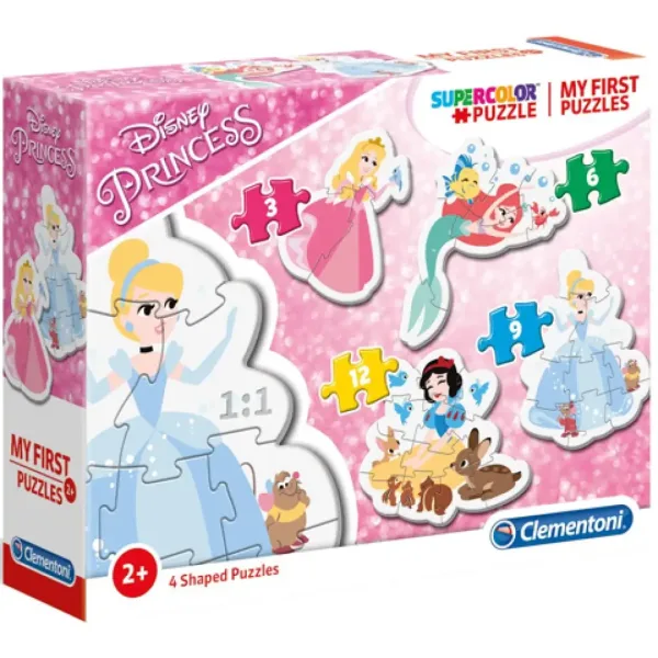 Księżniczki Disneya 4 w 1 Supercolor puzzle w formie - Clementoni zdjęcie 1