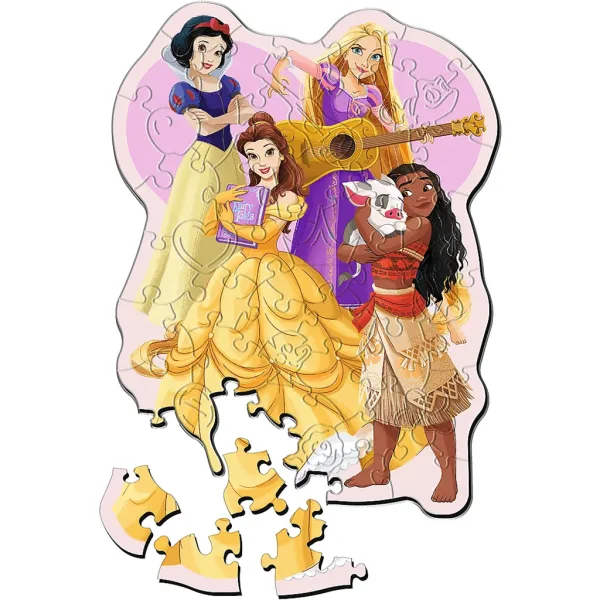 Księżniczki Disneya drewniane puzzle 50 elementów - Trefl zdjęcie 2